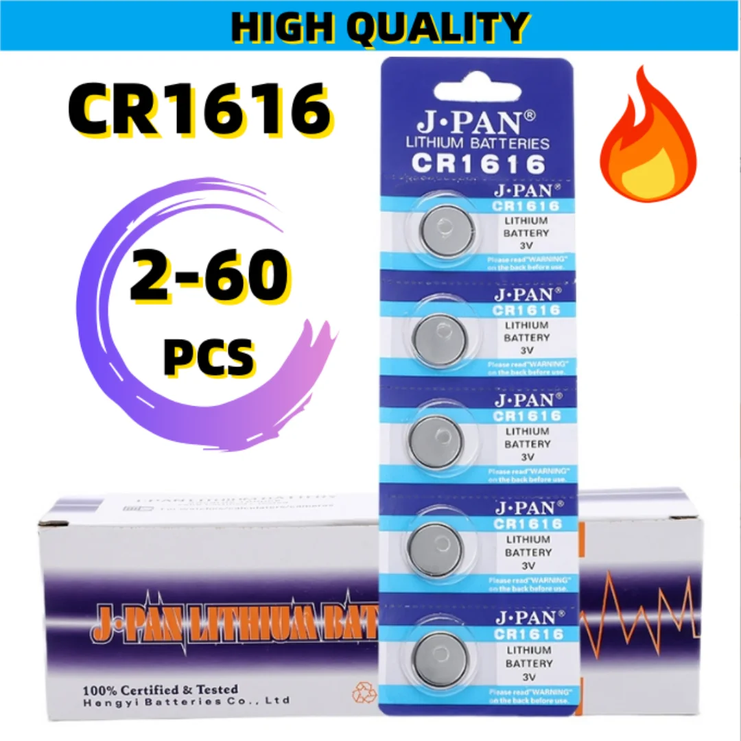 

2-60pcs CR1616 CR 1616 3V Lithium Battery For Car Remote Control Watch Alarm Clock Electronic Toy DL1616 BR1616 Button Coin Cell