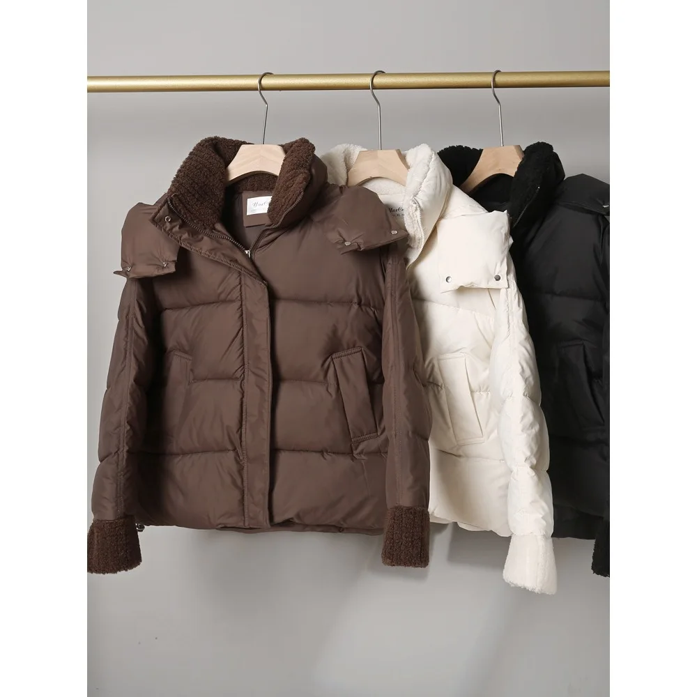 

New Winter Hat Design Casual Style Polyester Fabric Warm Coat Regular Sleeve Long Zipper Women's Thickened Cotton Jacket