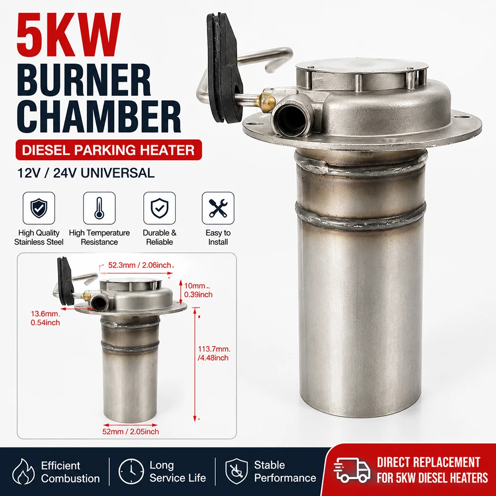 5KW Diesel Parking Heater Burner Chamber Combustion Chamber Replacement for Air Diesel Heater 12V 24V
