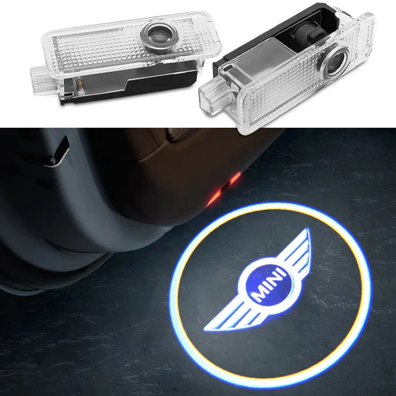 

2/4Pcs For BMW Mini Cooper R55 R56 R53 R50 R60 F54 F55 F56 Countryman Auto Accessories LED Lamp Car Door Projector Welcome Light