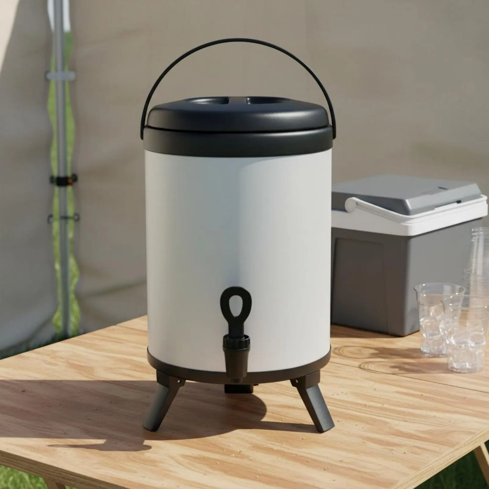 Milk Tea Container Large Capacity Stainless Steel Insulated Barrel Insulated Beverage Dispenser Long-Lasting Faucet for Offices