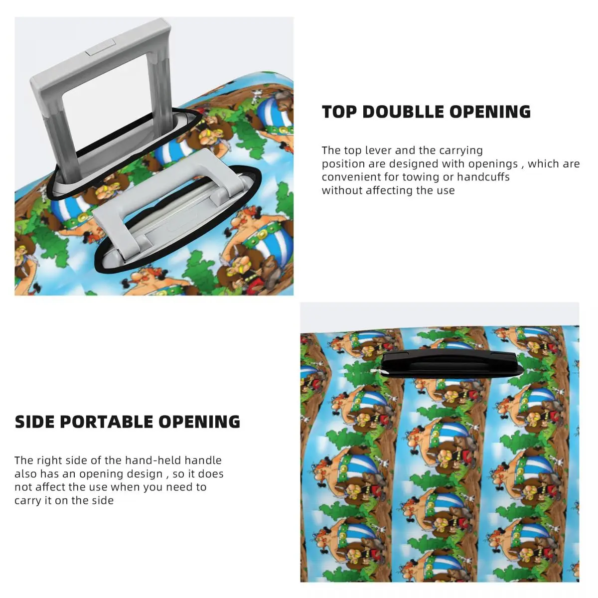 Asterix Obelix (16) Suitcase Cover Protection Elastic Travel Luggage Protector Covers for 18-32 Inch