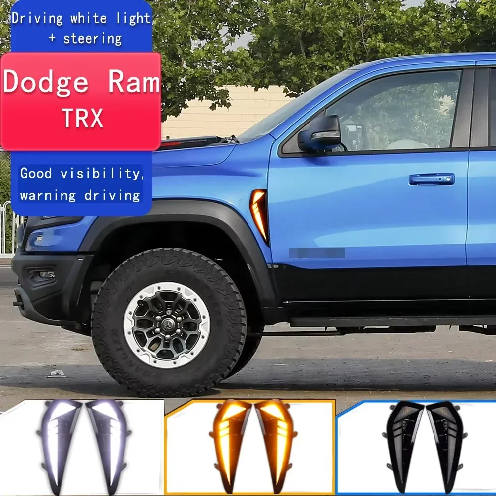 

2 шт. неинвазивные светодиодные дневные ходовые огни с динамическим желтым сигналом для Dodge Ram 1500 TRX 2021-2024