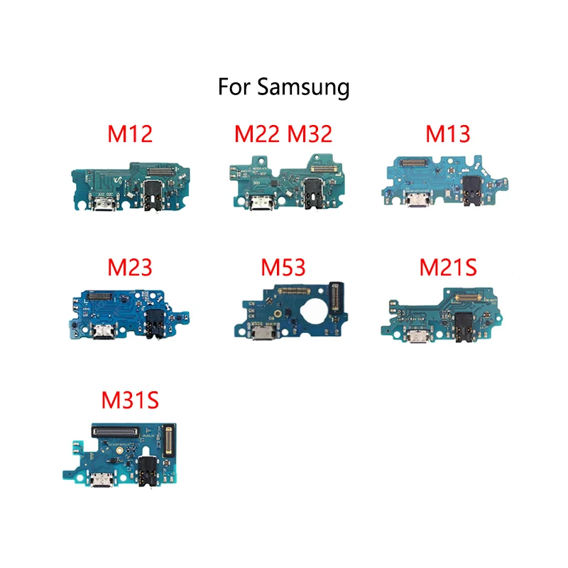 USB-разъем для зарядки док-станции, гибкий кабель для Samsung M12 M22 M225F M32 M325F M13 M135F M23 M31S M33 M53 M21S, зарядная плата
