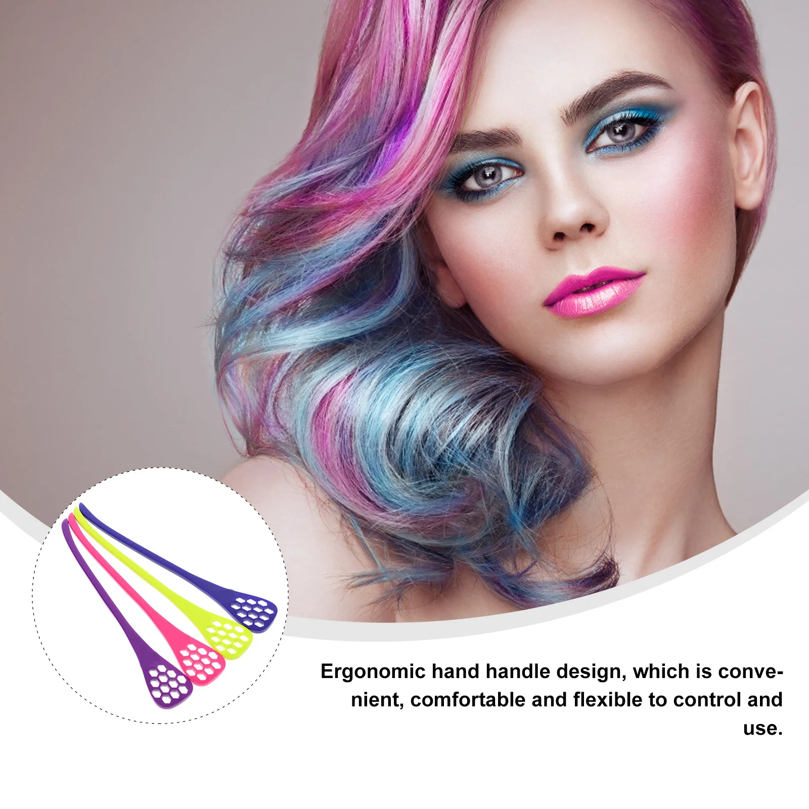 4 قطع من أدوات خلط صبغ ألوان الشعر المحمولة، تصميم بسيط، ملحقات تصفيف الشعر الموثوقة، خفقات ألوان الشعر البلاستيكية