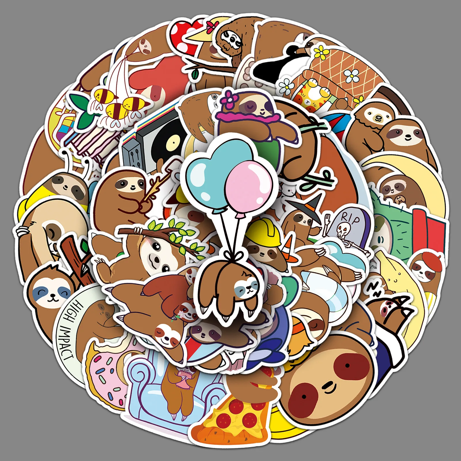 สติกเกอร์ลายการ์ตูนสลอธสุดน่ารัก 10/50 ชิ้น สติกเกอร์กราฟฟิตี้สุดฮา สร้างสรรค์ สำหรับตกแต่งสกู๊ตเตอร์ แก้วน้ำ เคสมือถือ กันน้ำ ของเล่น