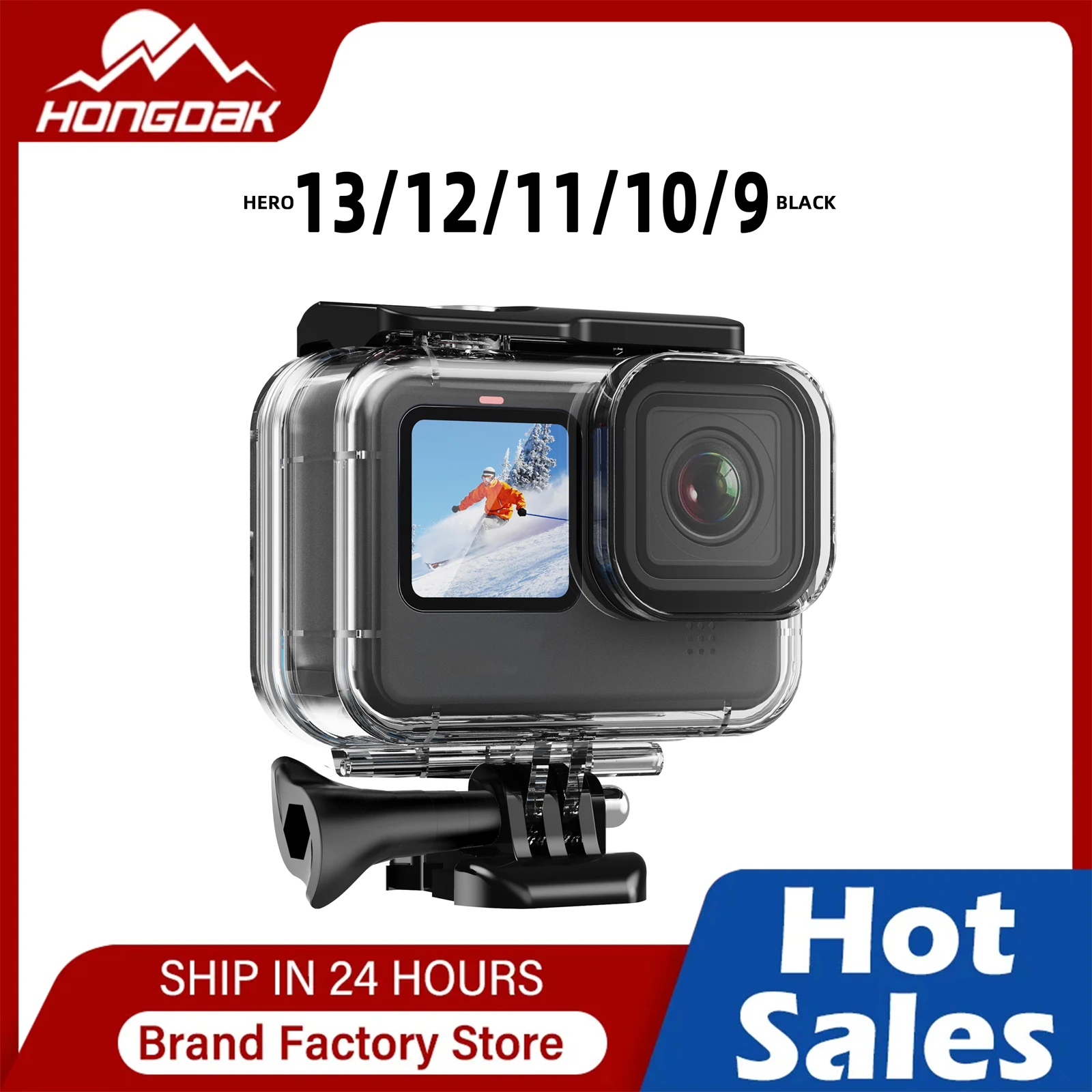 For GoPro Hero 13 12 11 10 9 Black Waterproof Case Housing Diving Protective Underwater Dive Cover 60M For Go Pro Accessories