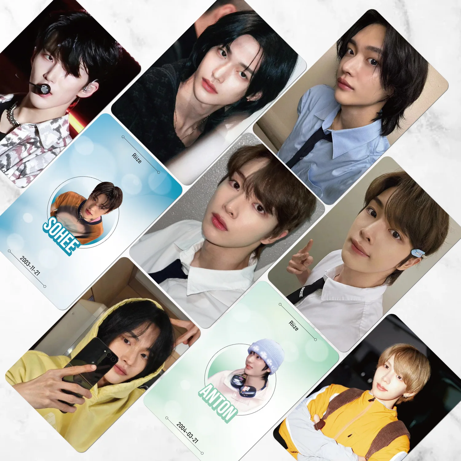 55pcs/Set Kpop RIIZE Laser Boxed Card High Quality HD Coated Card Korean Style LOMO Card ANTON SOHEE SHOTARO Fans Collections
