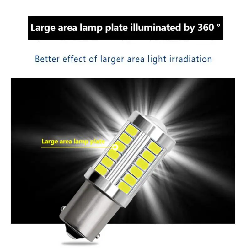 2/4/6 PCS P21W 1156 BA15S 1157 BAY15D LED Bulbs Turn Signal Lights 12V 5630-33SMD 7000K White Reverse Parking Backup Brake Lamps