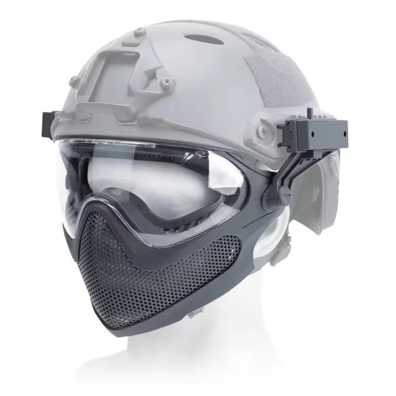 Dual-Mode Protective Face Mask, Upgraded Steel Mesh Construction with Camouflage Pattern for Outdoor