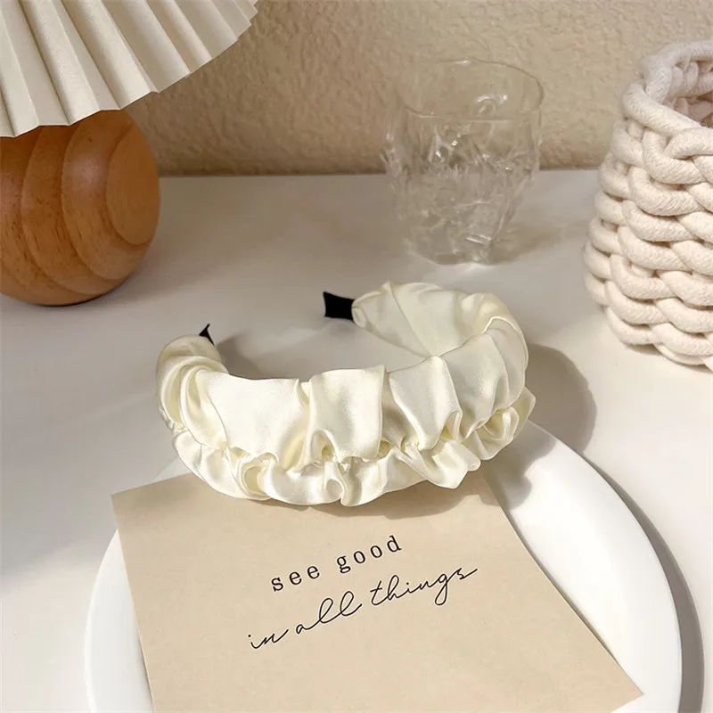New Fashion White Series Headbands for Women Plaid Hairbands for Girls Sponge Headwear Hair Hoop Women Bezel Hair Accessories