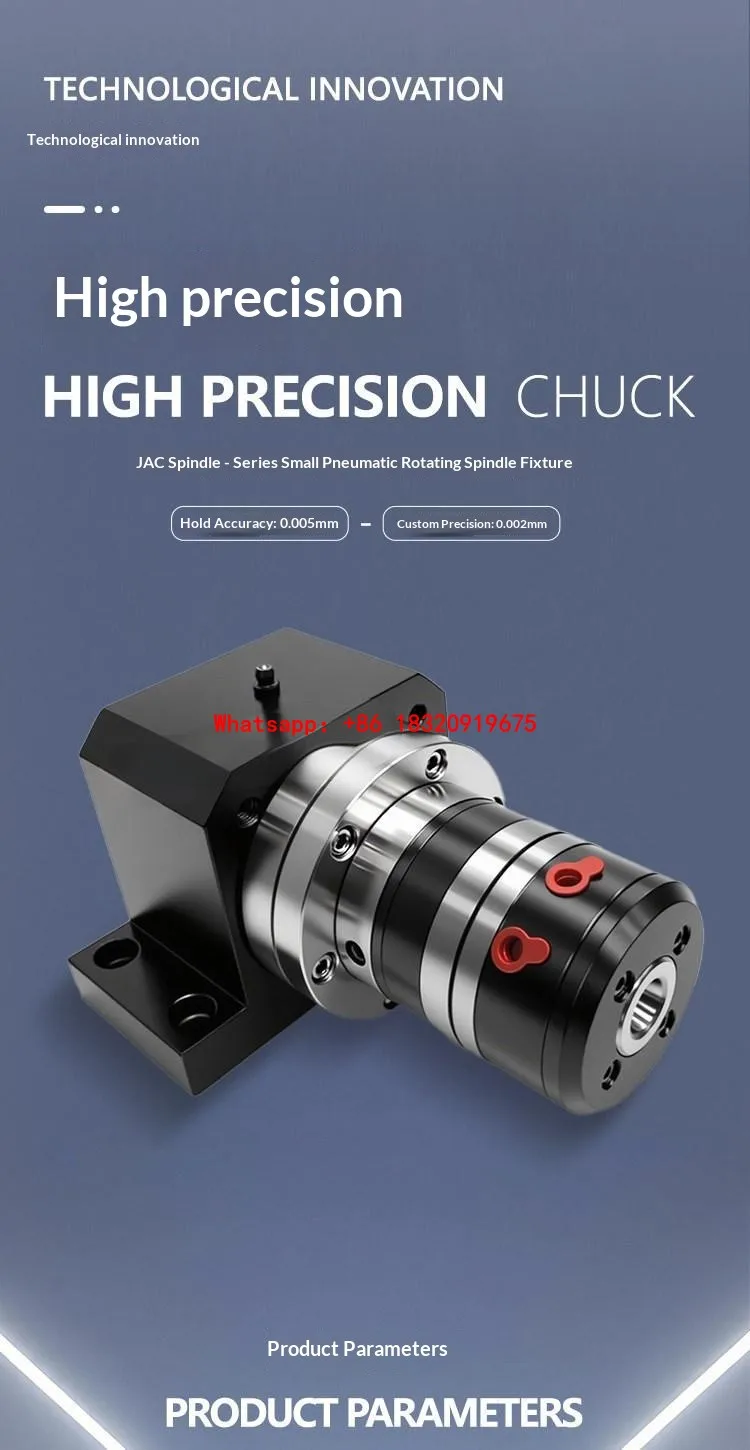 Cyclmotion CNC Compact Mini Rotary Chuck Spindle Unit JAC-T8-D with DR-10 Automated Pneumatic Chuck