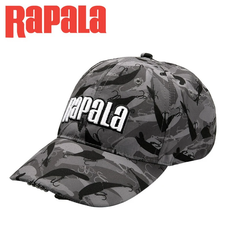 RAPALA Fishing Mesh Hat Breathable/LED Hat/Outdoor Sports Sunshade Hat Baseball Cap Adjustable Summer Hat Fishing Gear