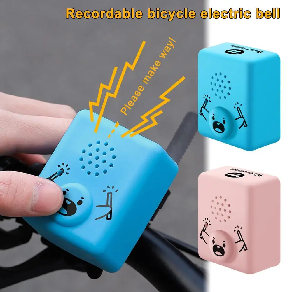 Recordable Bicycle Electric Bell, Super Loud 120 Decibel Bicycle Waterproof Bell, DIY Bicycle Recording Speaker