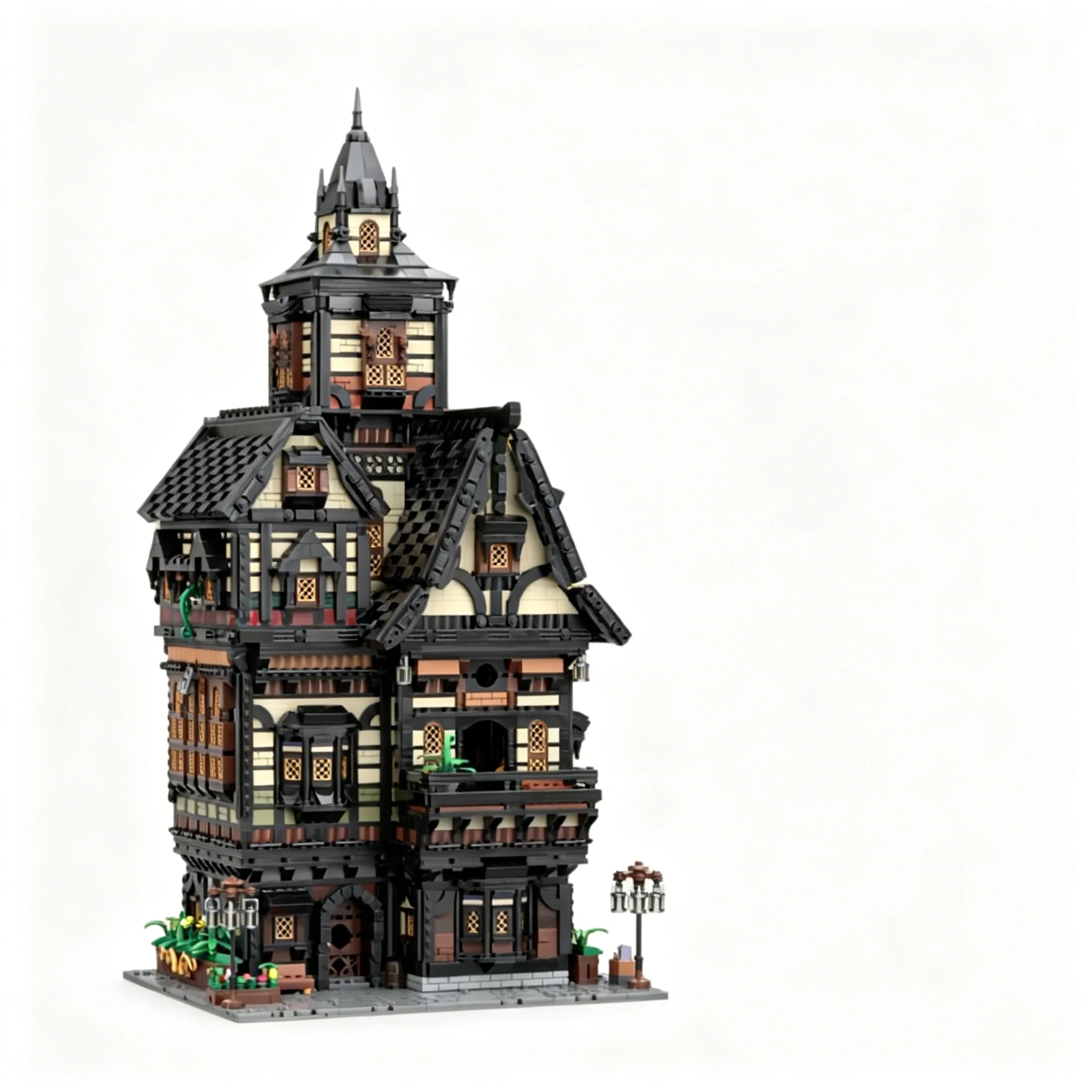 6811pcs MOC Castle MEDIEVAL MODULAR SERIES 1 - THE SAGE'S TOWERHOUSE Model Christmas Gift Decorative Home Display Shelf Accent