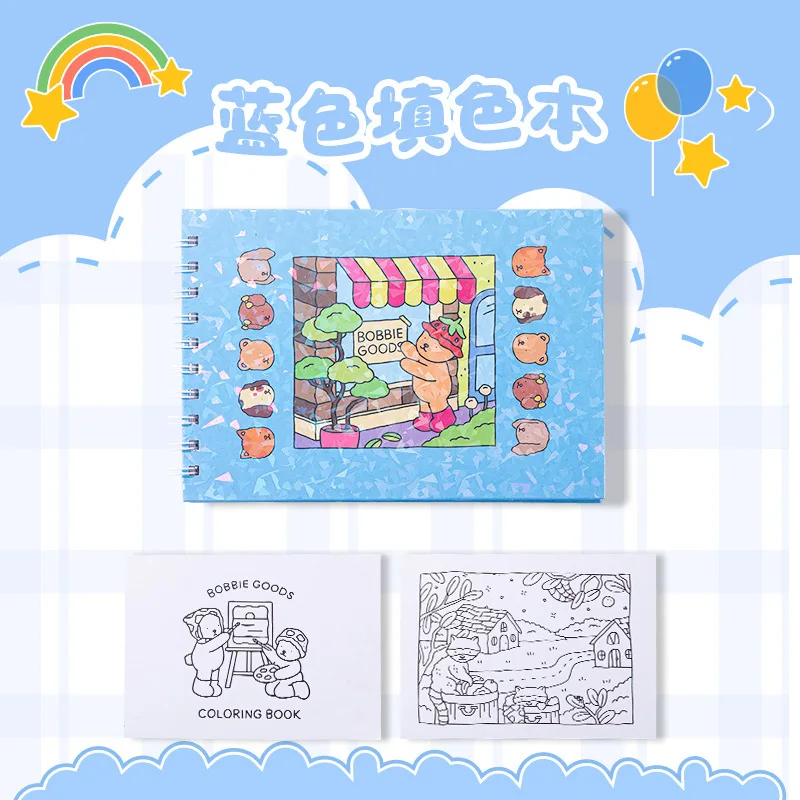 كتاب تلوين للأطفال من بوبي، كتاب رسم للأطفال، دفتر رسم ورقي، دفتر خربش، موضوعات حيوانات، لوازم الرسم للهدايا