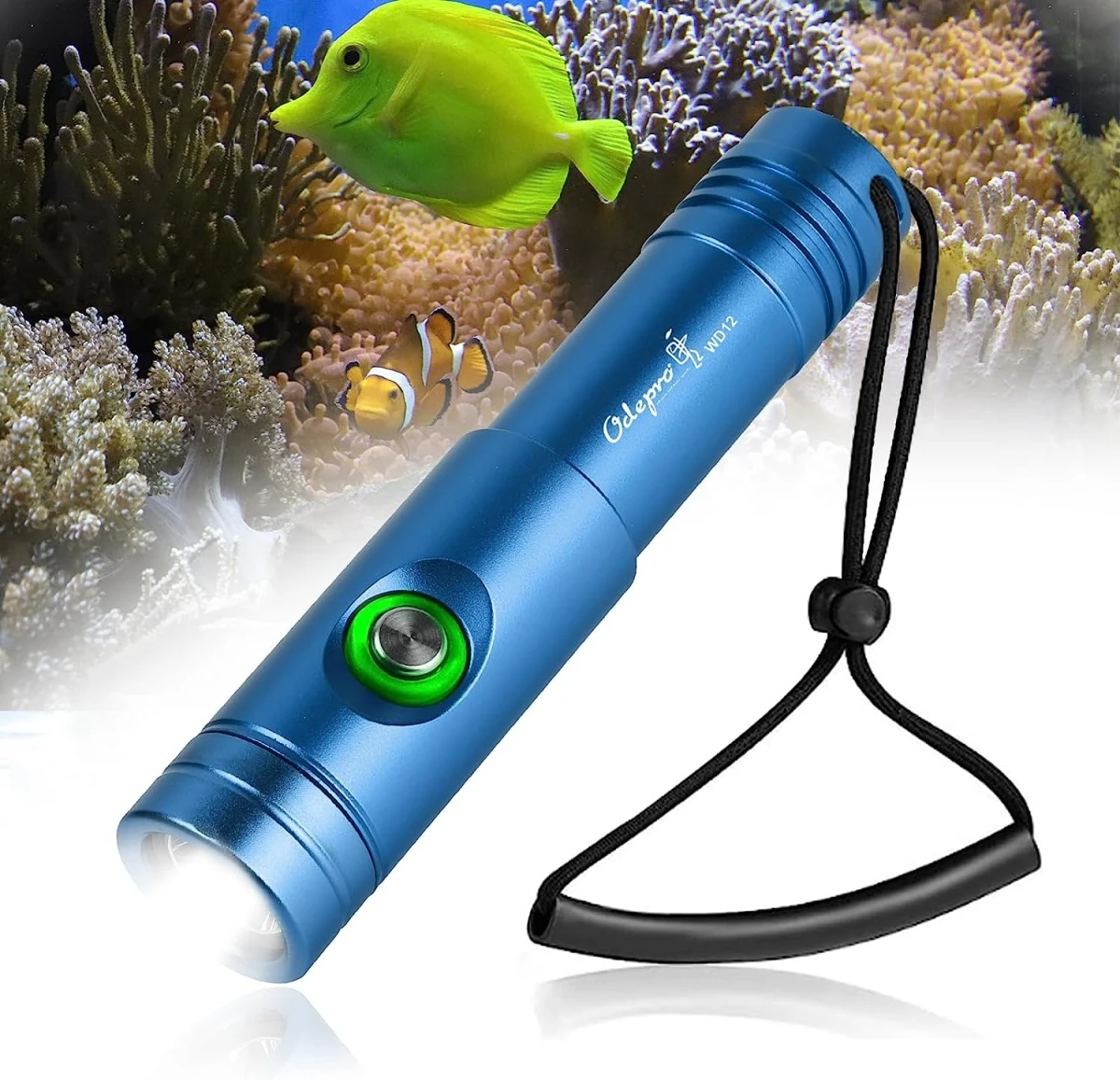 Odepro WD12 Diving Flashlight Professional Powerful Scuba Dive Light IP68 Waterproof Underwater Lantern Submersible Torch Light