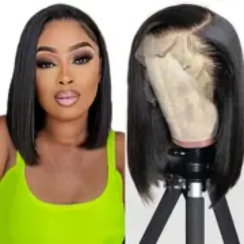 HD Bone Straight 13x6 Lace Frontal Bob Wig Human Hair Remy 13x4 Lace Short Wigs Pre Plucked For Women