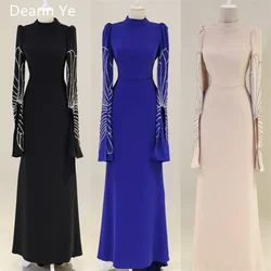 Customized Prom Gown Evening Dearin Jewel A-line Floor Length Skirts Bespoke Occasion Dresses Saudi Arabia Formal Dress