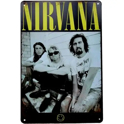 Grunge Rock  Roll Vintage Metal Sign 90s Retro Tin Sign Poster 12x8