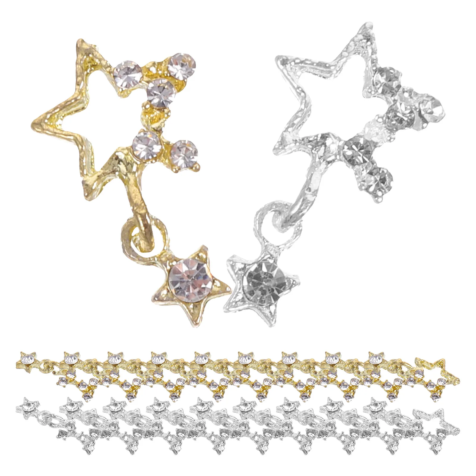 30 Stück Dekoration Strass Charms für Acryl Nagel Charms Metalllegierung DIY Acryl Nail Art Supplies