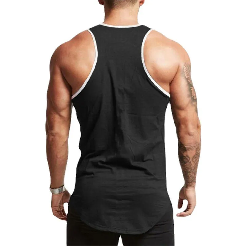 Men\'s Fitness Sleeveless Muscle Tank Tops Gym Bodybuilding Sport Training Muscle Shirt Summer Cotton Breathable Cool Singlets