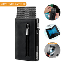 Real Genuine Leather Card Holder Men's Wallet Rfid Magnetic Bank Credit Cardholder Coin Purse Wallets for Men Tarjetero Hombre