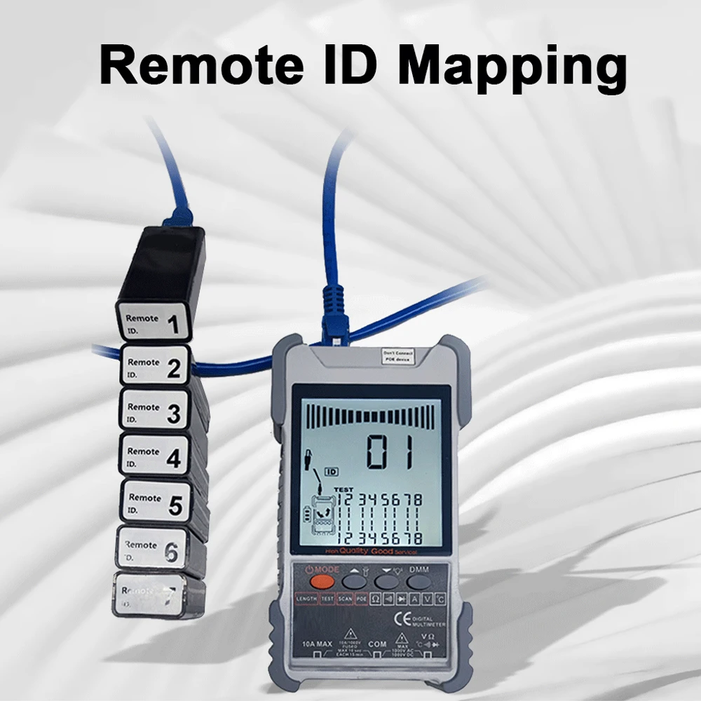 ET618PRO 2 In 1 Network Cable Tester POE Test Cable Short Open Circuit Measure Sensitivity Tracker 600M Length Wiremap Tester