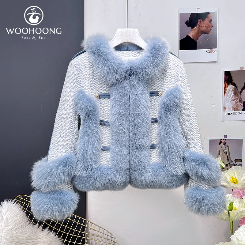 

New Autumn Winter Clothes Real Fur Grass Coat Women'S Short Natural Fox Coat Down Jacket With Thick Inner Lining Warm Retro