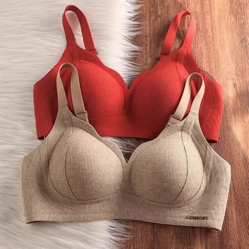 KUCLUT Lifting Underwear Women's One-piece Fixed Cup Without Marks And Gathering Without Steel Rings And Anti-sagging Bra
