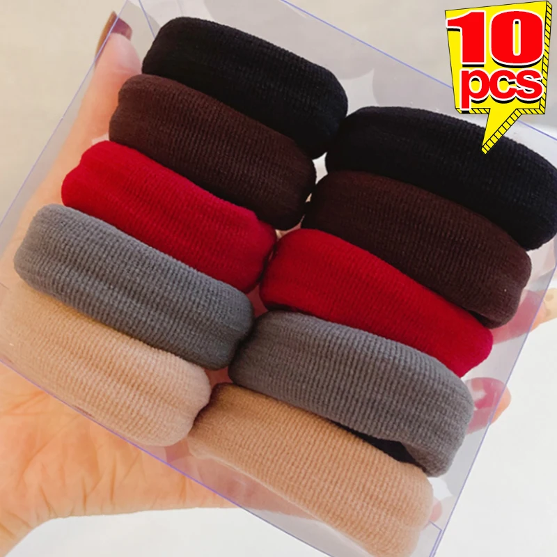 

10pcs/box Women Girl Simple Solid Width Scrunchies Rubber Bands Lady Soft Elastic Hair Band Female Fahsion Hair Accessories