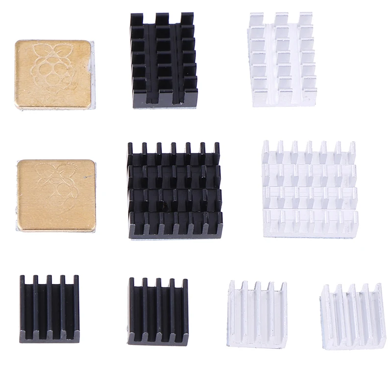 5pcs For Raspberry Pi 2/3/4 3B+ 4B Aluminum Heatsink Radiator Cooler Kit for Raspberry Pi 4 (Gold)