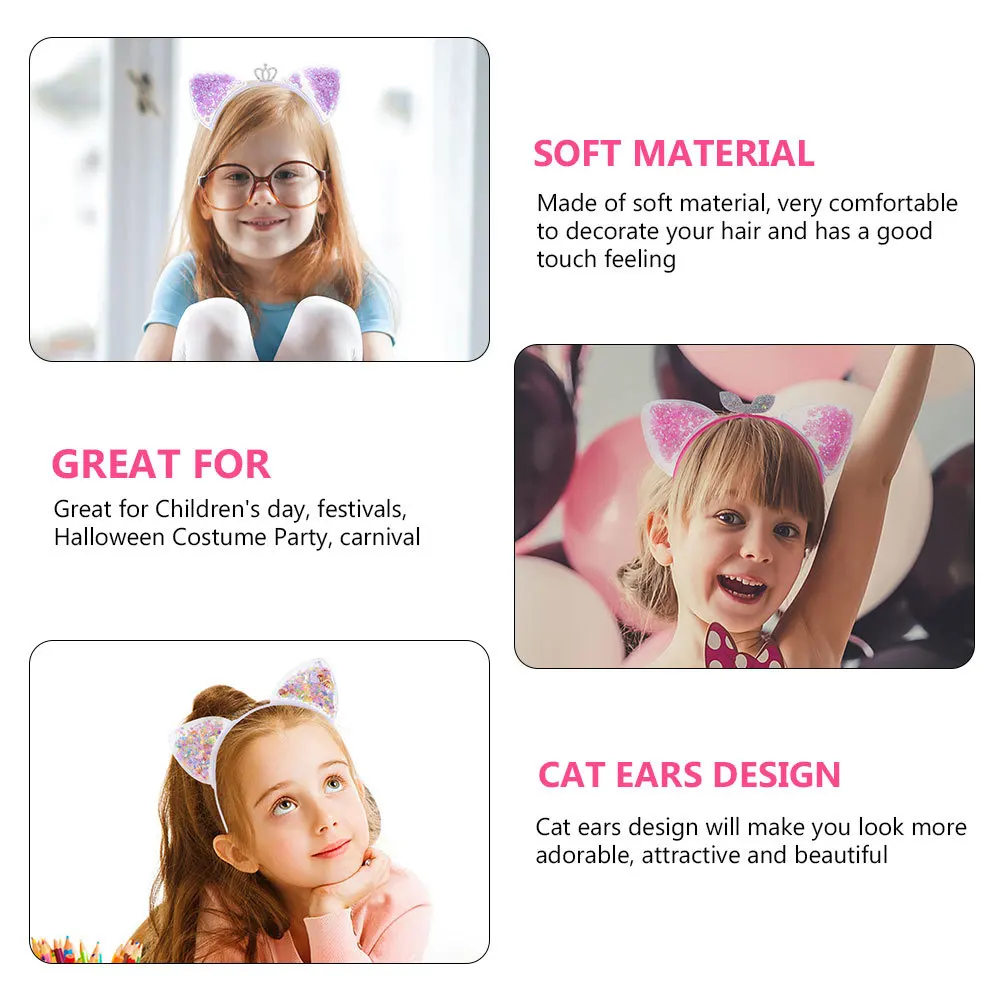 

12 шт., очаровательные повязки на голову с кошачьими ушками, мягкие маскарадные ленты для волос для костюма на Хэллоуин, декор для рождественской вечеринки, повязка для волос с кошачьими ушками