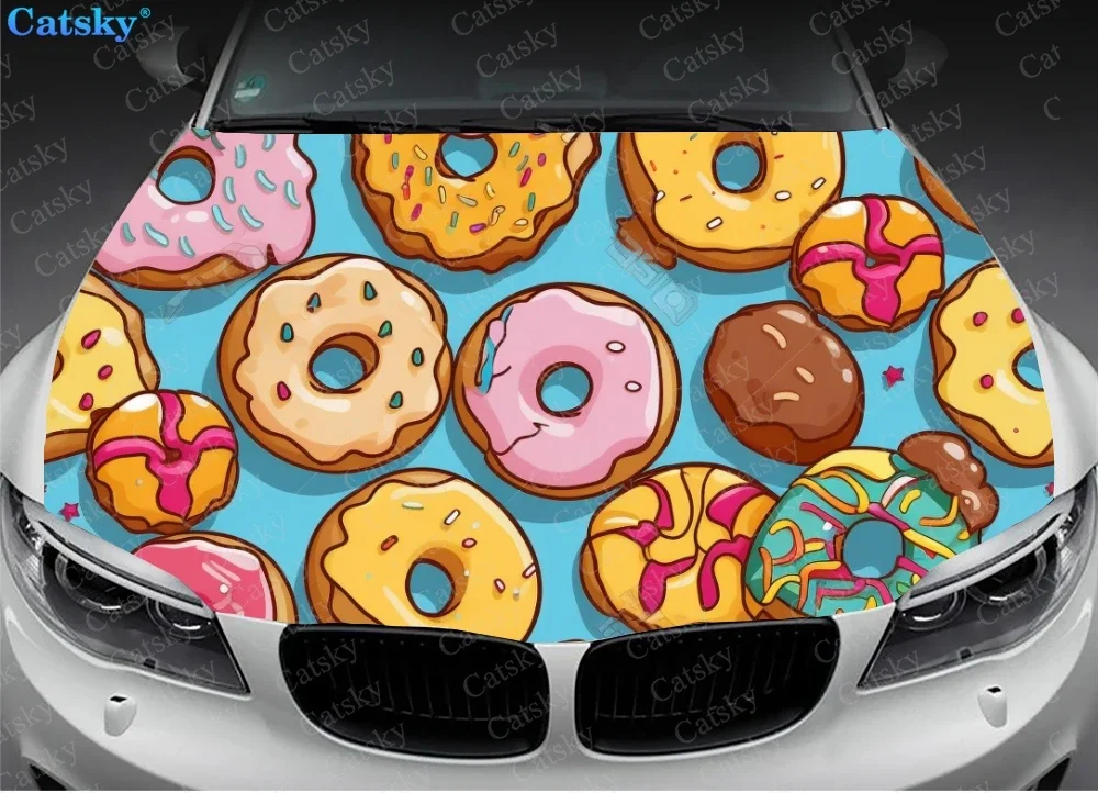 Colorful Donuts With Sprinkles Car Hood Decal Truck Decals Vinyl Sticker Graphic Wrap Stickers Trucks Cars Bonnet Vinyls