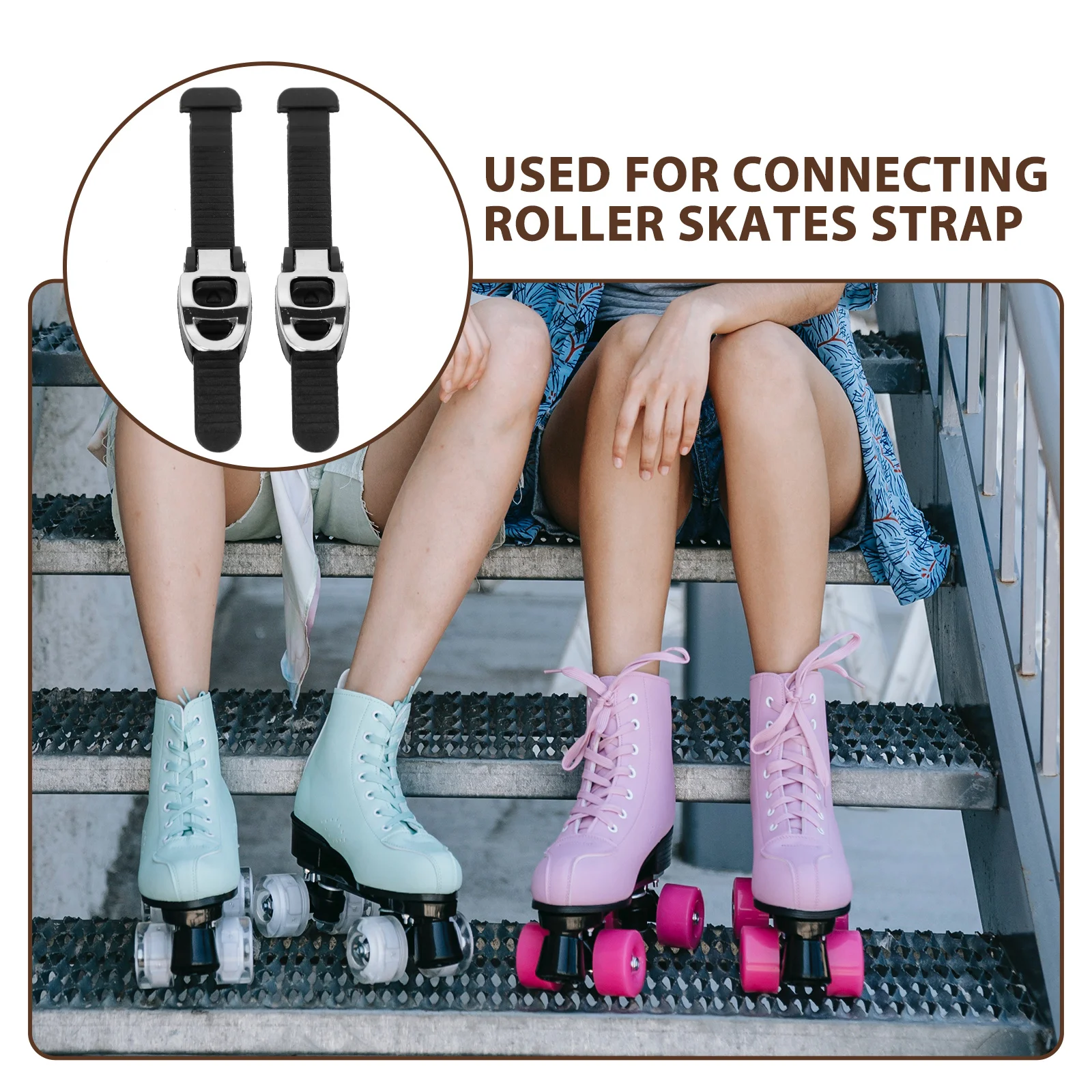 

2Pcs Roller Skate Buckle Straps Adjustable Length Replacement Fixing Tool for Skating Shoes Accessories Skate Buckle Strap