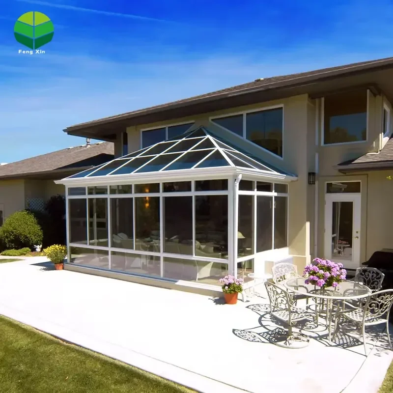 Outdoor 4 Seasons Sunroom for Garden Glass Sun Room Aluminum Free Standing Sunroom