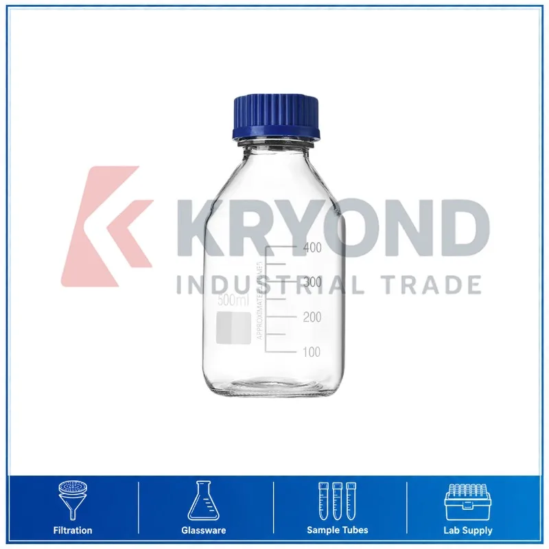 Glass Reagent Bottle Blue Screw Cap Amber Clear Graduated Laboratory Chemical Storage Liquid Container 25mL-2000mL Sampling Uses