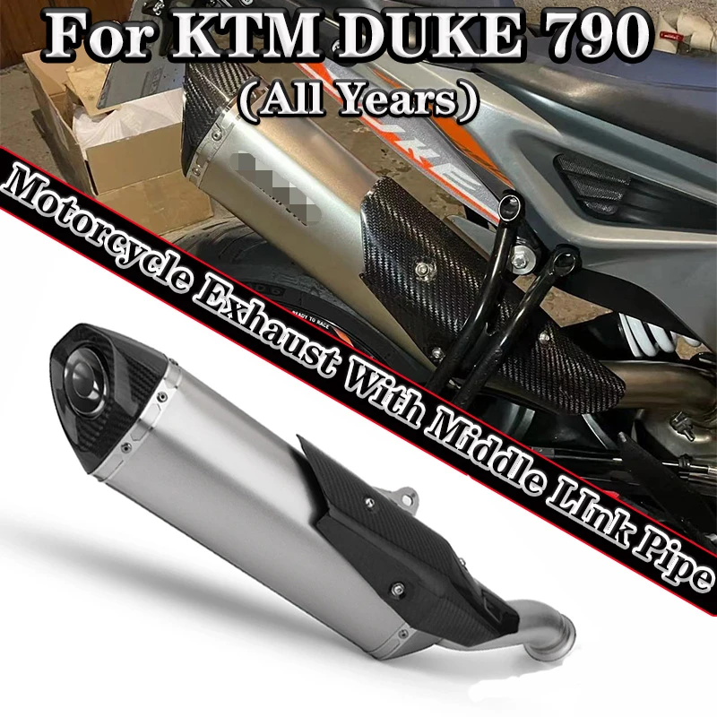 

Slip On For KTM DUKE 790 Motorcycle Exhaust Escape Moto Modified Carbon fiber Muffler Middle Link Pipe DB Killer