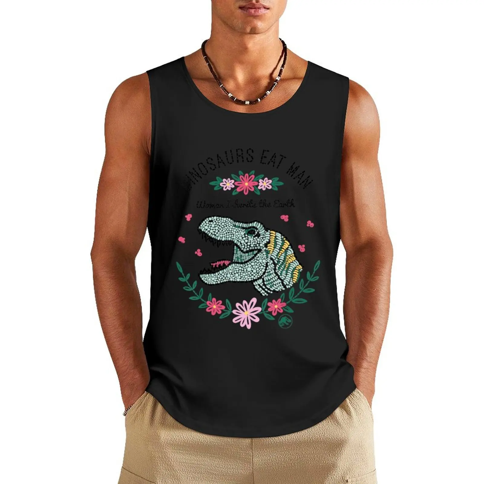 Jurassic Park Dinos Eat Man Women Inherit The Earth Tank Top gym t shirt men sleeveless gym shirt man fitness