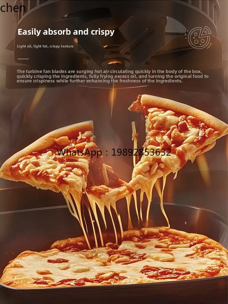 Friggitrice ad aria per uso domestico, grande capacità, comoda macchina per pizza, forno elettrico visivo