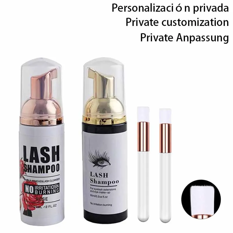 EyeLashes Cleanser Kit with Brush Cleaning Foam Pump Individual Eyelash Extension Glue Shampoo Eye Lashes Makeup Remover