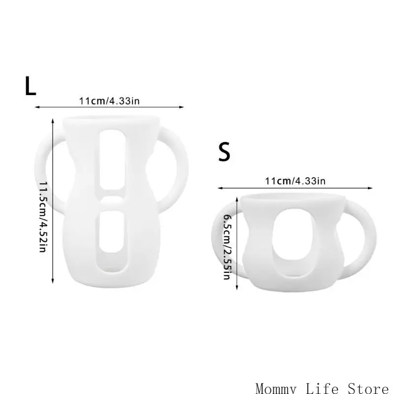 

Silicone Cover Flexible Bottle Holder with Handle Shockproof Bottle Sleeve for Glass Baby Bottles Drop Cover