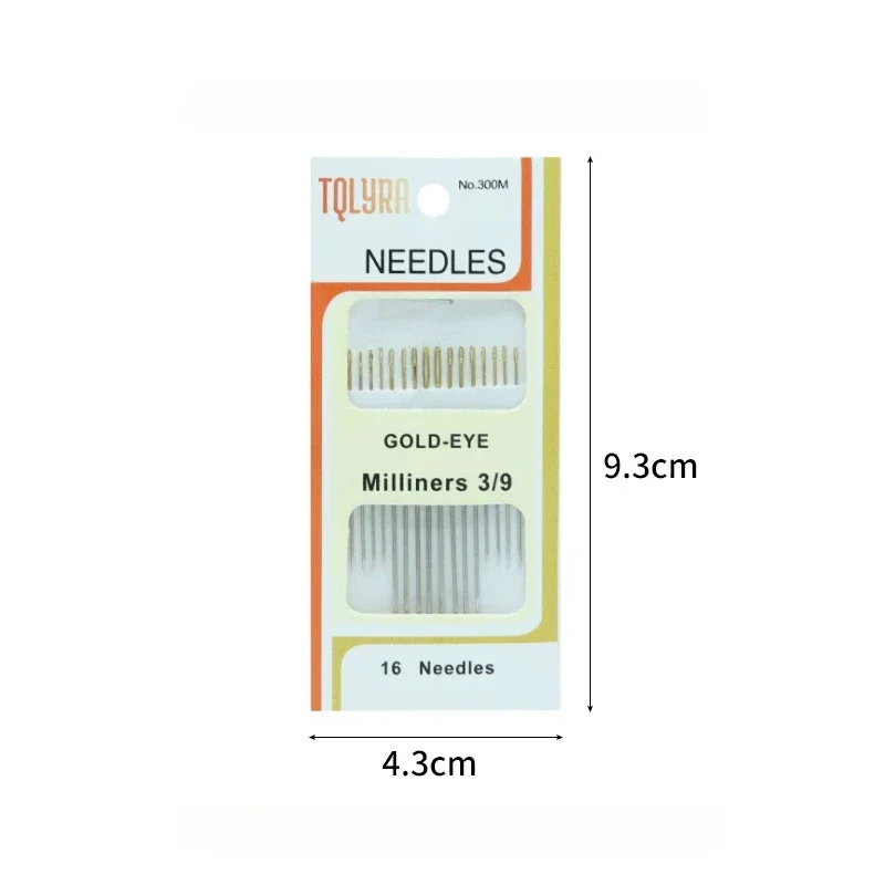 

16pc/Bag Tail Gold Plated Hand Sewing Needles Large Eye Thick Sewing Up Needle Embroidery Mending Quilt Hand Sewing Combination