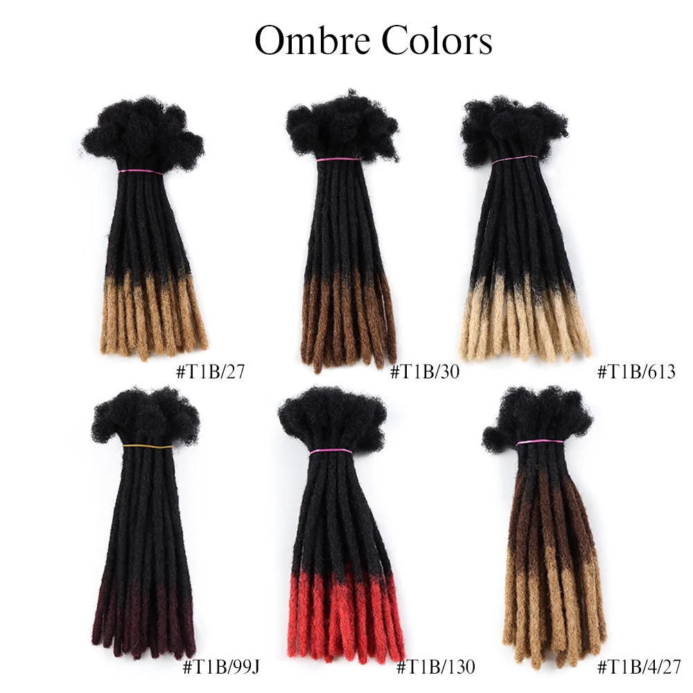 VAST 20/40/60 Strands Ombre Color 100% Soft Natural Afro Kinky Human Hair Dreadlock Extension Permanent Loc Crochet Human Hair