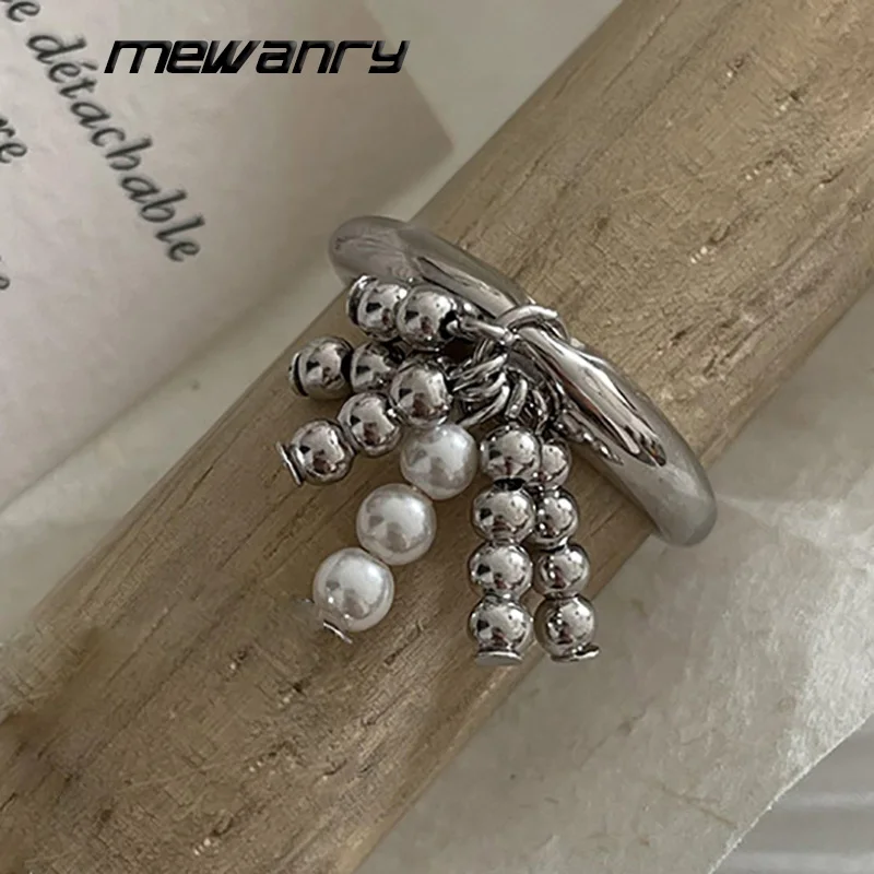 Mewanry Silver Color Tassel Ring For Women New Fashion Creative Romantic Wedding Party Bride Jewelry Accessories Gifts Wholesale
