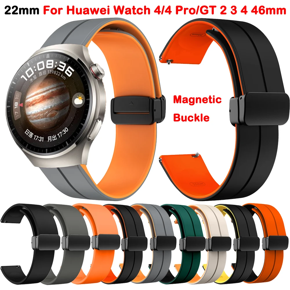 Huawei Watch 4 pro,3, 2,pro,46mm用の磁気バックルストラップ