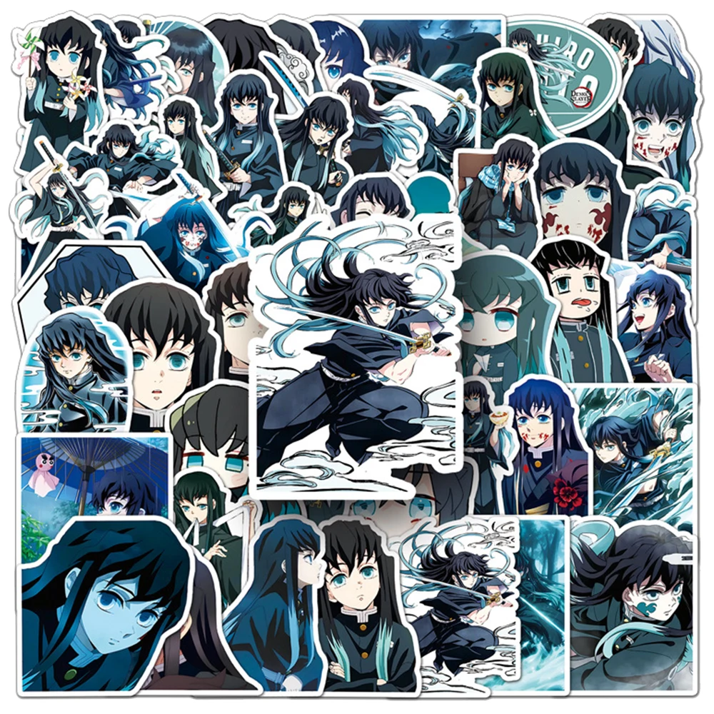 

10/30/50pcs Cool Tokitou Muichirou Demon Slayer Anime Stickers Cartoon Decals Skateboard Laptop Fridge Bike Kid Graffiti Sticker