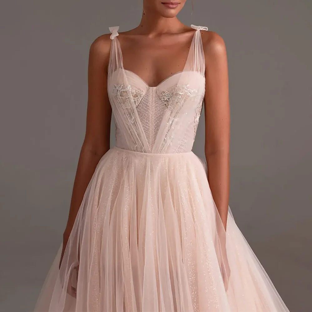 

Sweetheart Pink Tulle Elegant Evening Dresses Birthday Party Prom Gowns Floor-Length A-Line Evening Prom Dresses Customized 2025