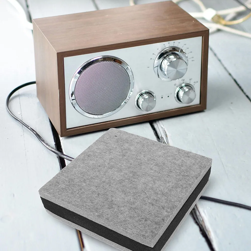 Coussin d'isolation pour subwoofer gris clair, support d'enceinte, coussin acoustique pour studio à domicile, salle d'enregistrement, diffuseur acoustique, réduction du bruit