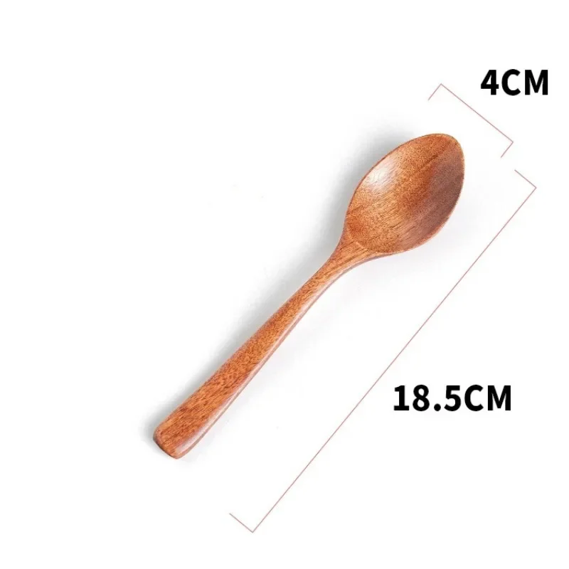 1PCS Wooden Spoon Kitchen Chinese Style Natural Wood Soup Tableware Cooking Honey Coffee Spoon Mixing Spoon